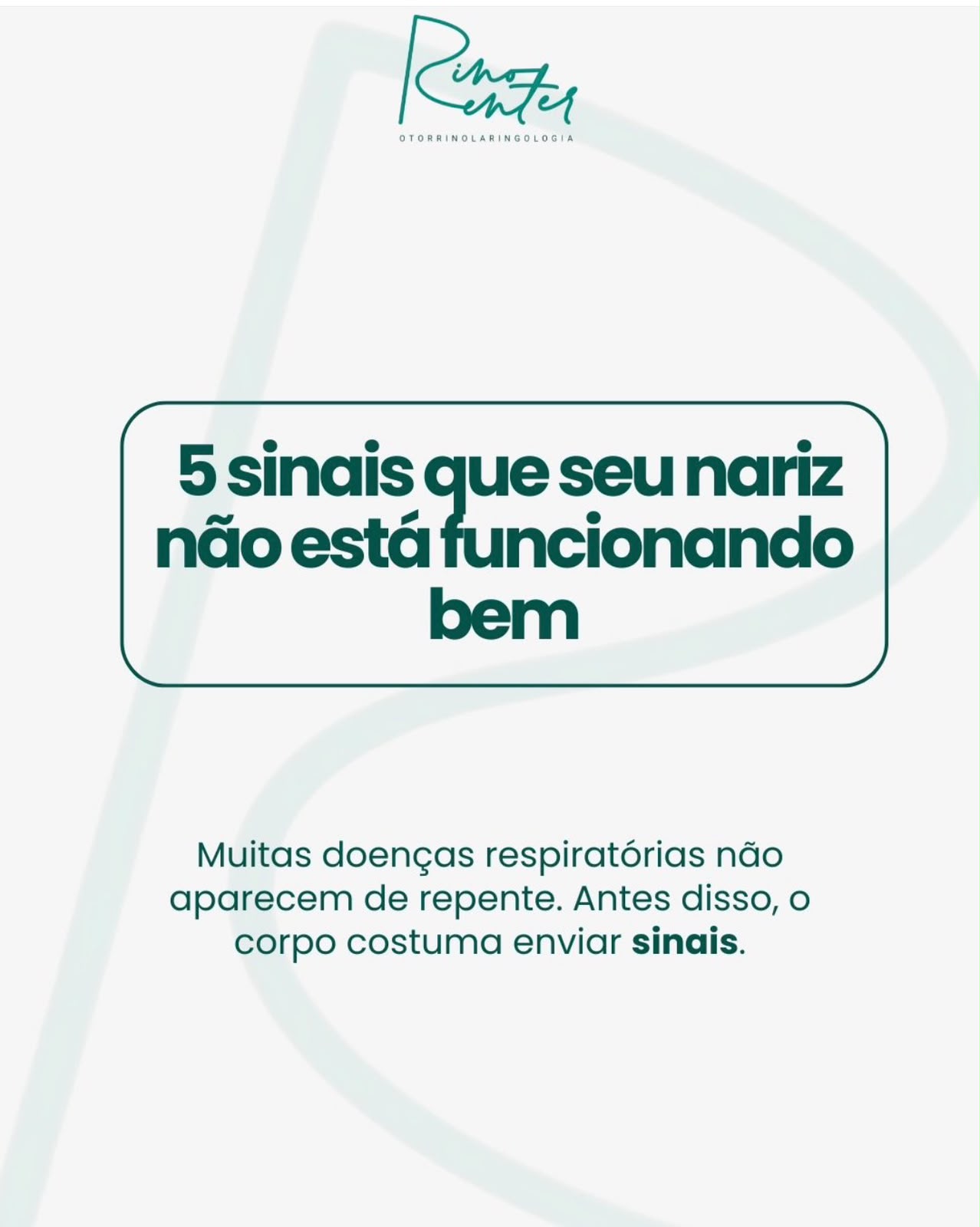 5 sinais que seu nariz não está funcionando bem